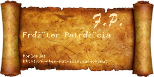 Fráter Patrícia névjegykártya